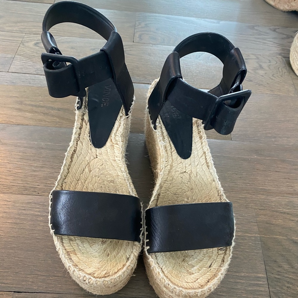 Vince black platform sandals
